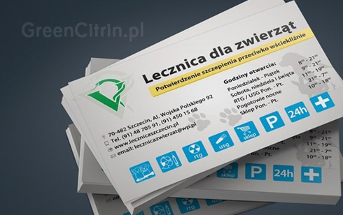 Lecznica dla zwierząt wizytówka